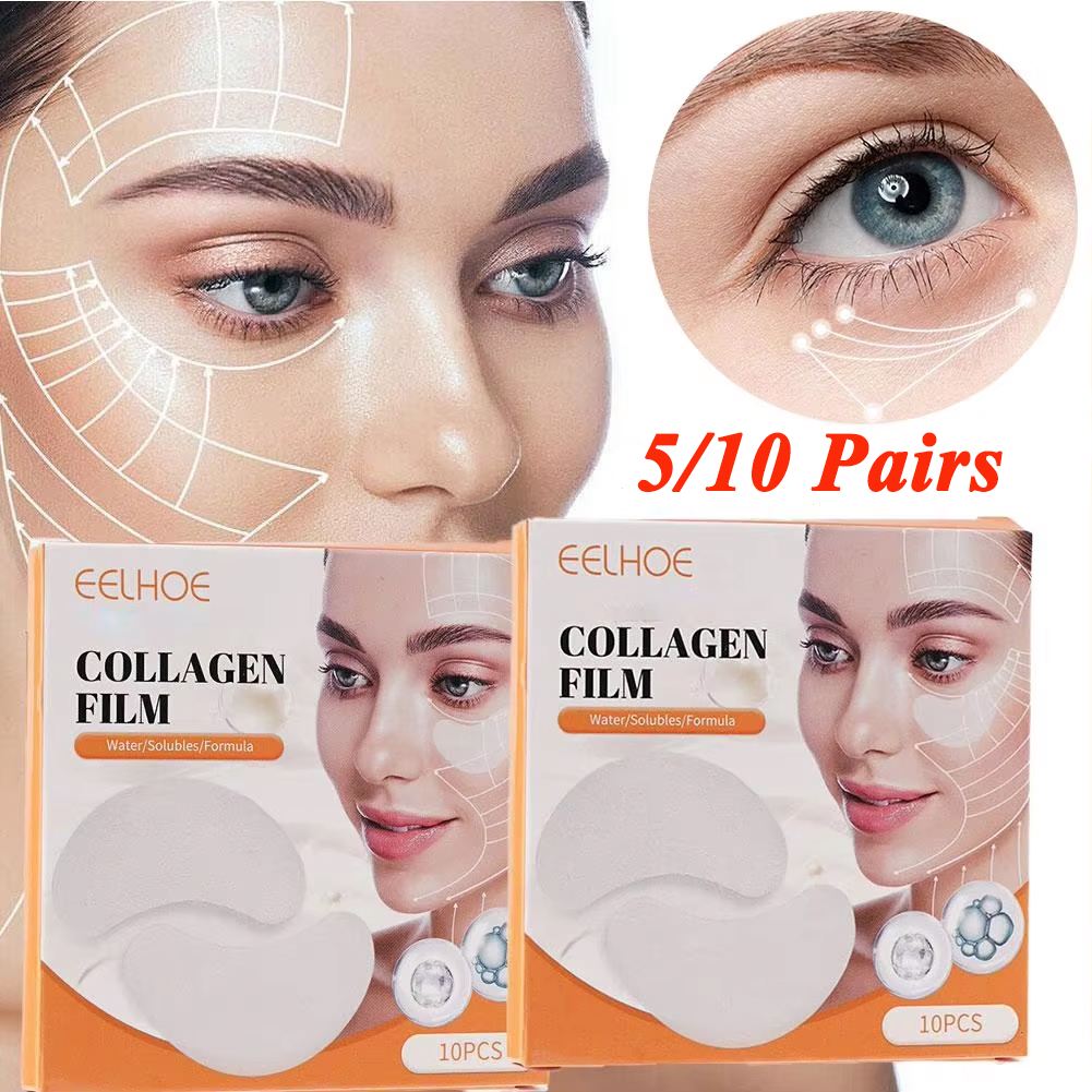 Sheet Mask Collagen - 5/10Pairs Collagen Soluble Film Eye Zone