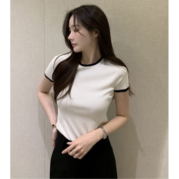 Korean Daily Lifestyle - Chic Summer New Thin Color Block