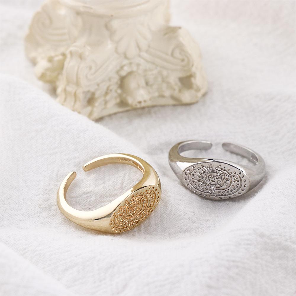 Minimalist Sun Moon Pattern Ri - Korean Daily Lifestyle 리뷰 및 가격