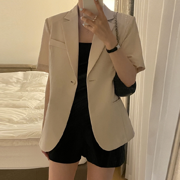 Women's Short Sleeve Suit Jack - Korean Daily Lifestyle 리뷰 및 가격